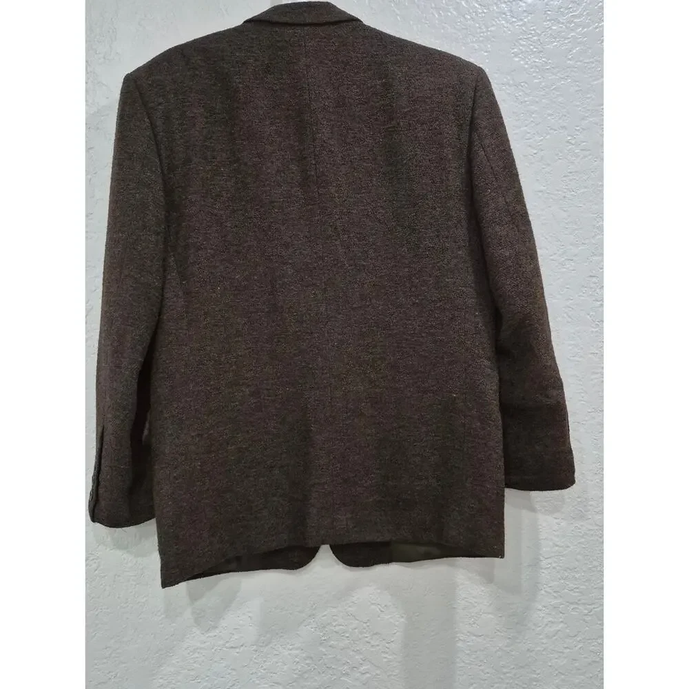Lanificio Mario Zegna Wool Cashmere Brown Textured Blazer Sport Coat 40R Manstar